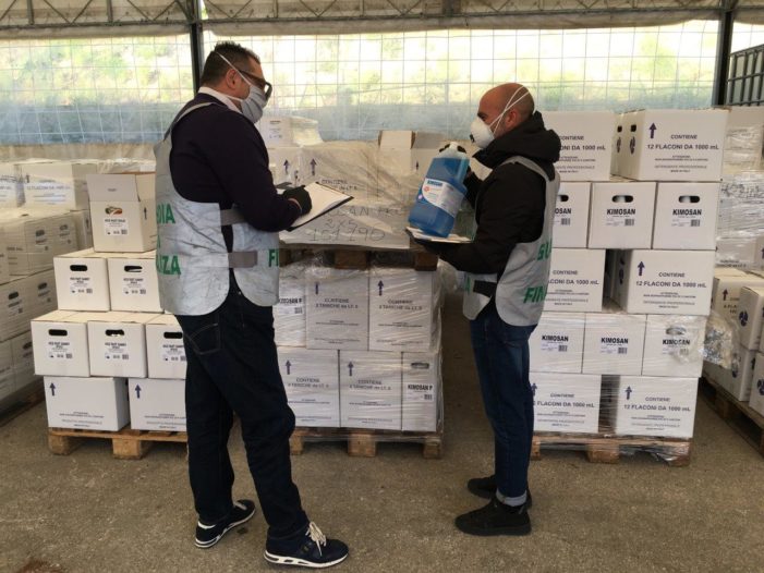 Sequestrati più di 9000 litri di disinfettante non autorizzato: denunciato un imprenditore