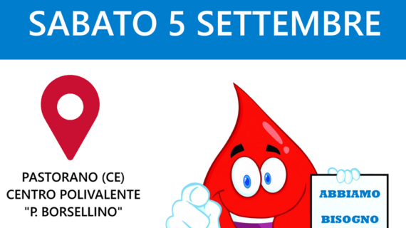 L’Avis organizza la raccolta del sangue: l’appuntamento è il 5 settembre a Pastorano