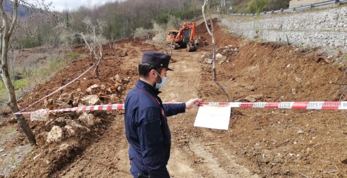 Rocchetta, sequestrata una intera area nella quale avvenivano abusivamente sbancamenti e livellamenti di terra e rocce