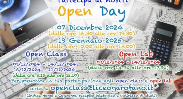 Il Liceo “Garofano” apre le porte ai nuovi studenti: il 7 dicembre il primo Open day. Sarà presentato anche il nuovo laboratorio di realtà aumentata